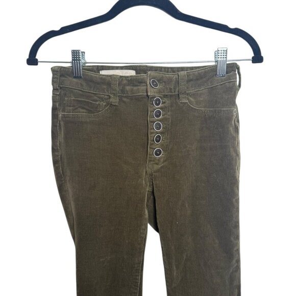 Anthropologie Pilcro and the Letterpress Button Fly Corduroy Pants Olive Green - Picture 7 of 7